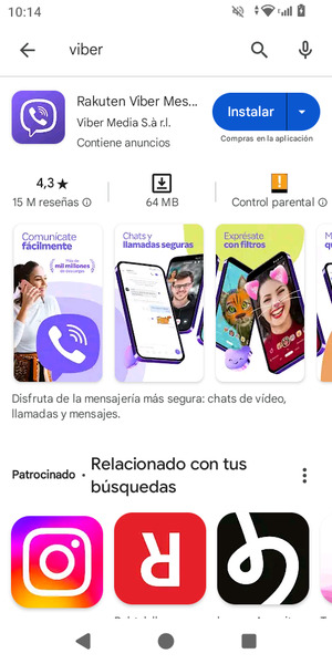 Seleccione la aplicación