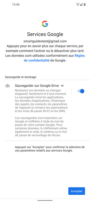 Sélectionnez Accepter