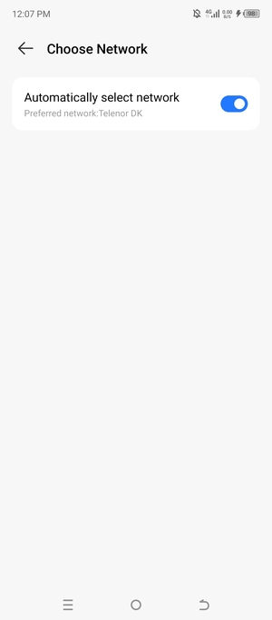 Turn off Automatically select network