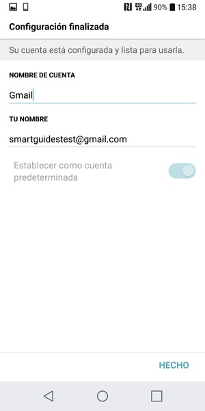 Déle a su cuenta un nombre y escriba su nombre. Seleccione HECHO