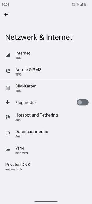 Wählen Sie Hotspot und Tethering