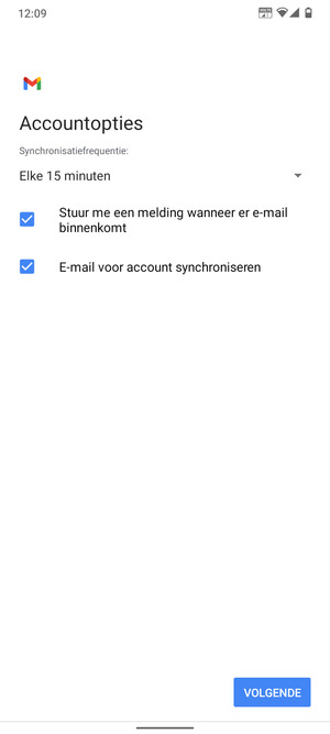Selecteer VOLGENDE