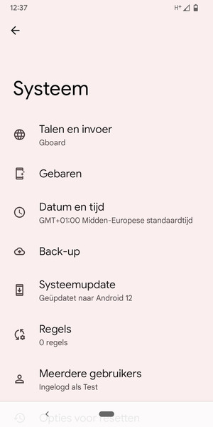 Selecteer Systeemupdate