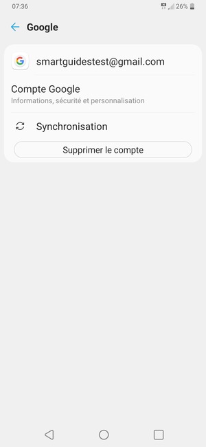 Sélectionnez Synchronisation