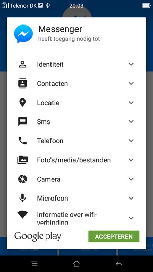 Selecteer ACCEPTEREN