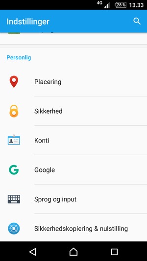 Scroll til og vælg Placering