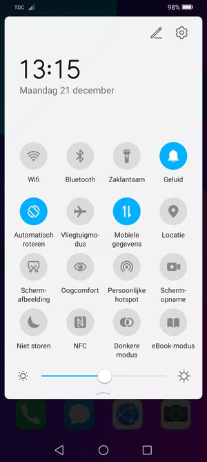 Selecteer de Instellingen knop