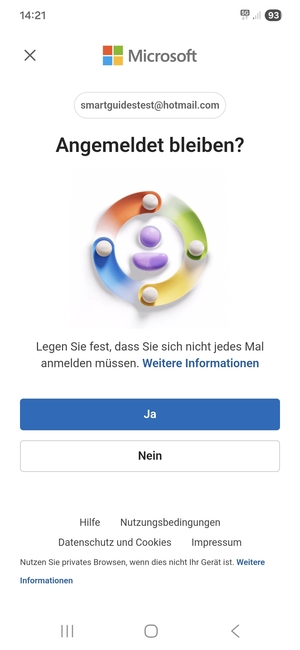 Wählen Sie die gewünschte Option
