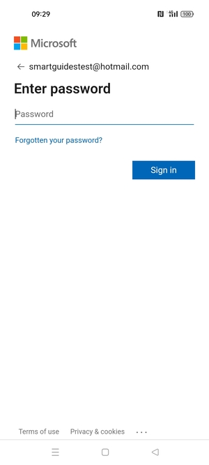 Enter your password and select Sign in