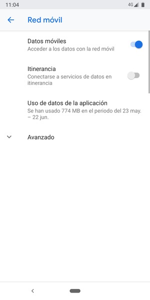 Para cambiar la red en caso de problemas de conectividad, seleccione Avanzado