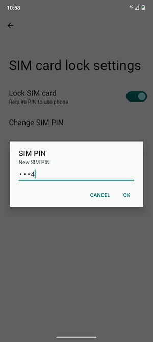 Enter your New SIM PIN and select OK