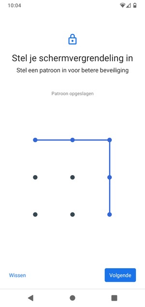 Teken een ontgrendelingspatroon en selecteer Volgende
