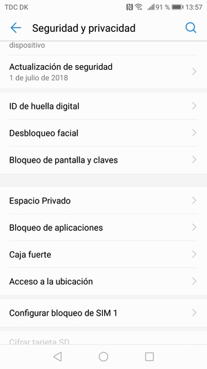 Seleccione Configurar bloqueo de SIM