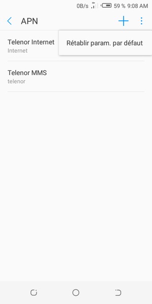 Sélectionnez Rétablir param. par défaut