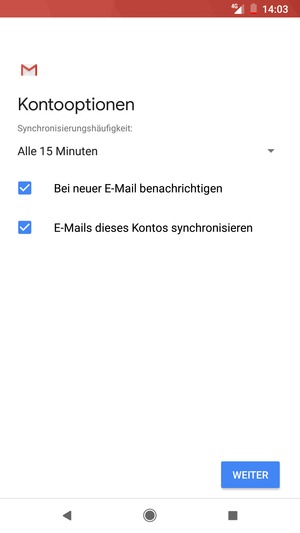 Wählen Sie WEITER
