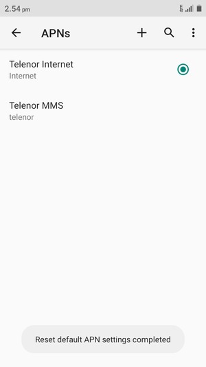 Your phone will reset to default Internet and MMS settings