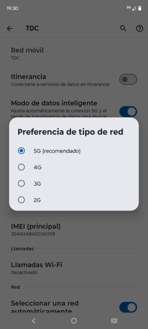Seleccione la opción deseada