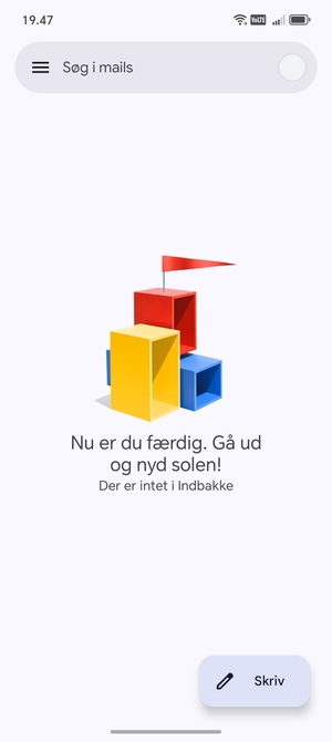Din Gmail er klar til brug