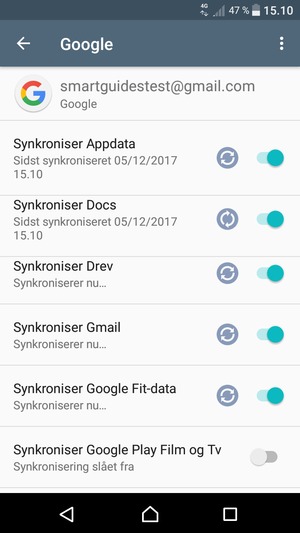 Dine kontakter fra Google vil nu blive synkroniseret til din Xperia