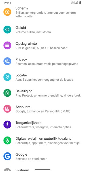 Scroll naar en selecteer Beveiliging