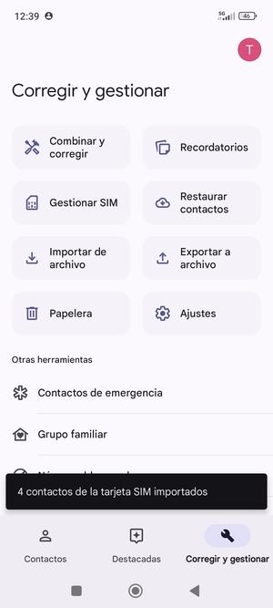 Sus contactos se guardarán en su cuenta de Google y se guardarán en su teléfono la próxima vez que Google sea sincronizado.