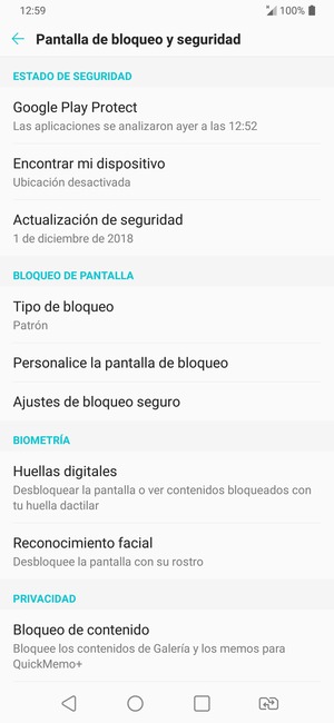 El teléfono ha sido asegurado con un bloqueo de pantalla