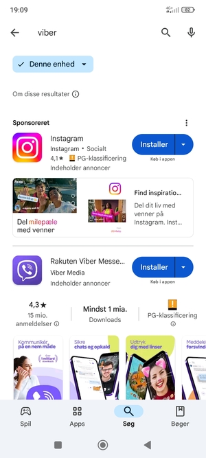 Vælg appen