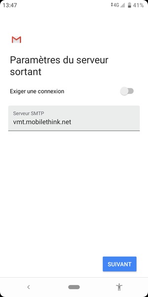 Désactiver le Exiger une connexion et sélectionner SUIVANT