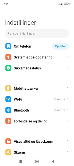 Vælg Om telefon