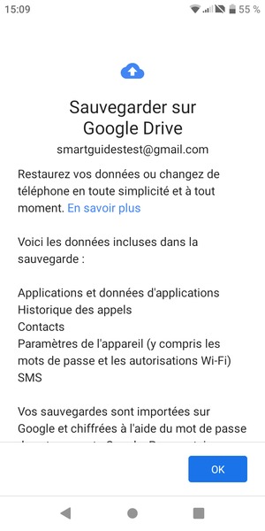 Sélectionnez OK