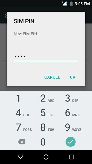 Enter your New SIM PIN and select OK