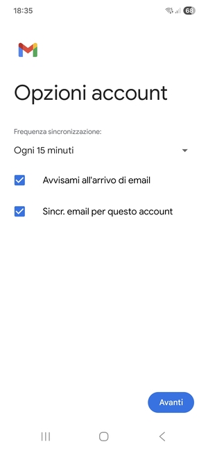 Seleziona Avanti