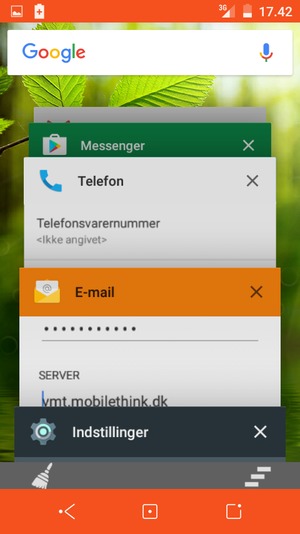 Vælg Slet-ikonet for at lukke alle åbne apps