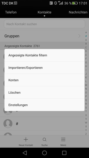 Wählen Sie Importieren/Exportieren