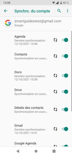 Vos informations seront synchronisées