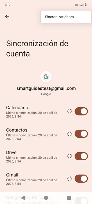 Seleccione Sincronizar ahora