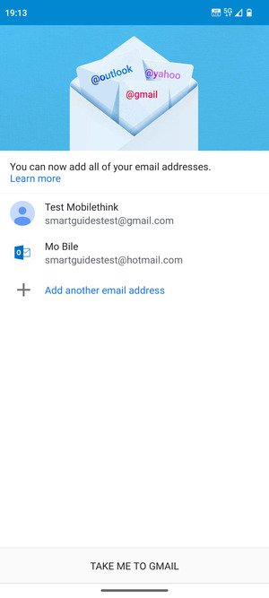 Select TAKE ME TO GMAIL