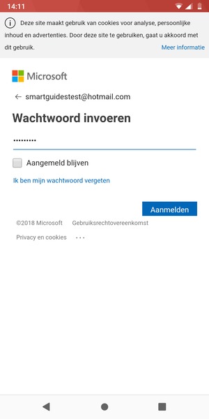 Voer uw wachtwoord in en selecteer Aanmelden