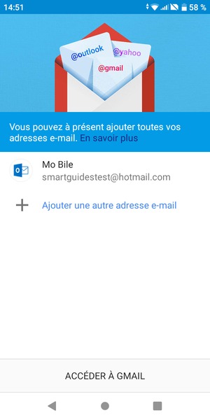 Sélectionnez ACCÉDER  À GMAIL