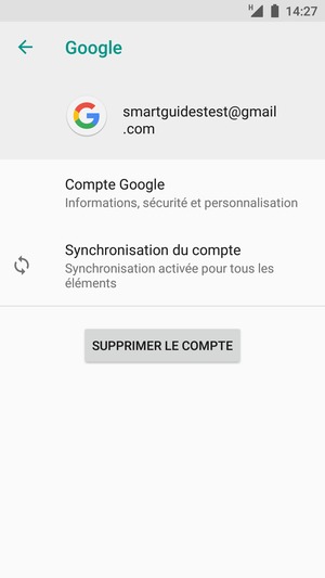 Sélectionnez Synchronisation du compte