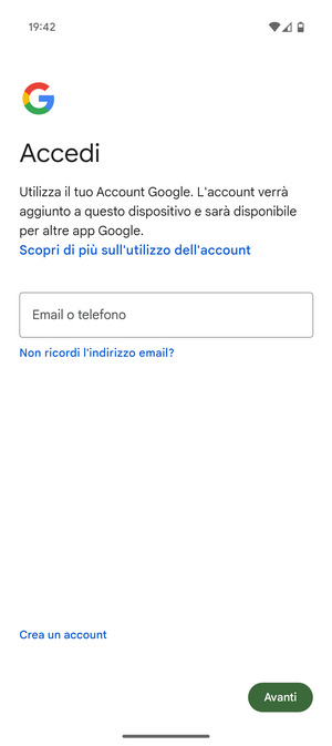 Inserisci il tuo indirizzo email e seleziona Avanti