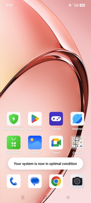 Slide down the top menu