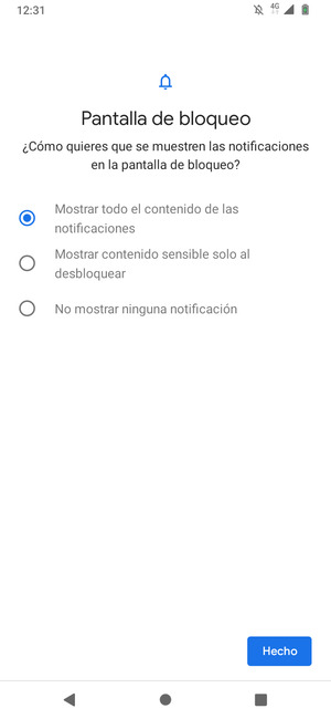 Seleccione la opción deseada y seleccione Hecho