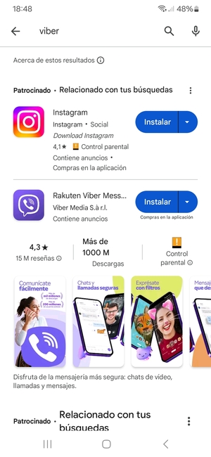 Seleccione la aplicación