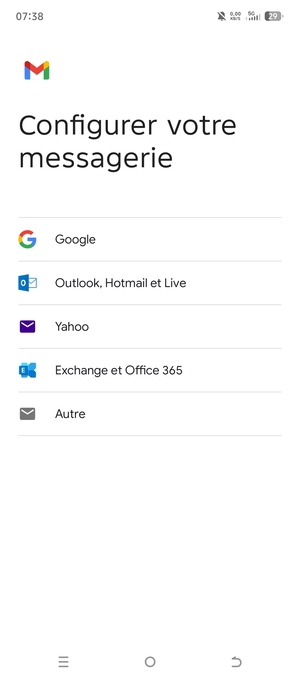 Sélectionnez Google