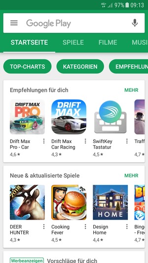 Wählen Sie die Suchleiste