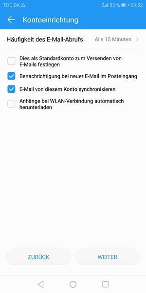 Wählen Sie WEITER