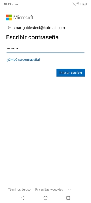 Introduzca su contraseña y seleccione Iniciar sesión
