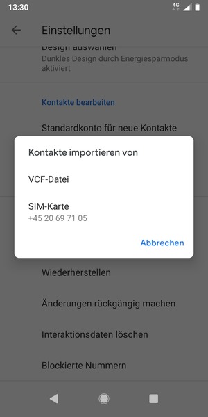 Wählen Sie SIM-Karte