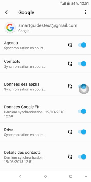Vos informations seront synchronisées